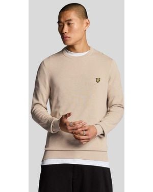 Lyle & Scott Cotton Crew Neck Jumper - Natural