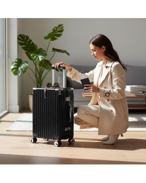 Infinity Leather Robust Hard Shell Cabin Suitcase 36 X 24 X 56 Cm Luggage For Easyjet, Ryanair, Wizzair - Green