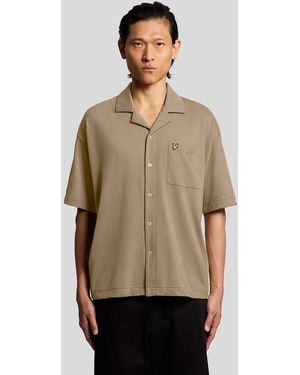Lyle & Scott Taped Interlock Revere Shirt - Natural
