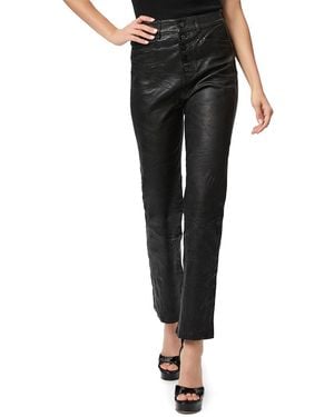 PAIGE Stella Exposed Button Fly Trousers - Black