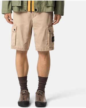 Stone Island Sand Slim Fit Cargo Shorts - Natural