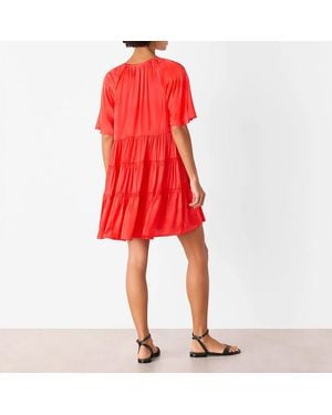 Whistles Satin Trapeze Mini Dress - Red