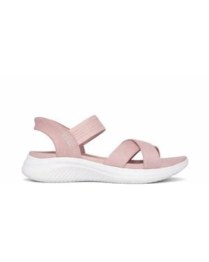 Skechers Ultra Flex 3.0 Low Heeled Sandals - Pink