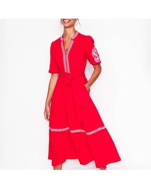 Boden Amara Embroidered Jersey Midi Dress