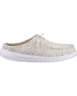 HEYDUDE Tan Wendy Slip Surf Baja Mule - White