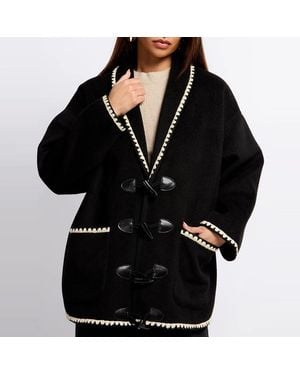 Little Mistress Contrast Stitch Trim Jacket - Black