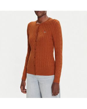 GANT Burnt Cable Knit Jumper - Orange