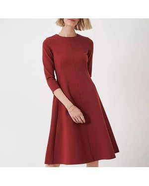 Crew Eva 3/4 Length Sleeved Ponte Midi Dress - Red