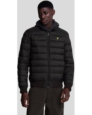 Lyle & Scott Funnel Neck Puffer Jacket - Black