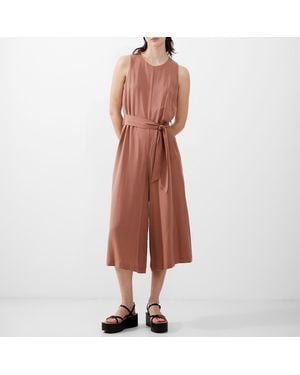 French Connection Mocha Mousse Belted Jumpsuit - Red
