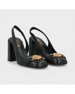 Versace Sling Back 85Mm Leather - Black