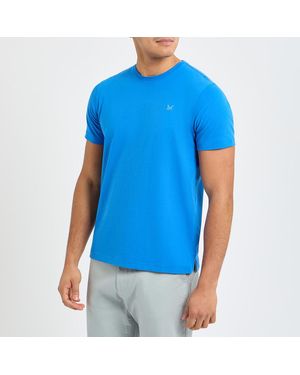 Crew Cobalt Logo Cotton T-Shirt - Blue