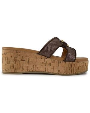 Sole Sister October Wedge Platform Sandals - Brown