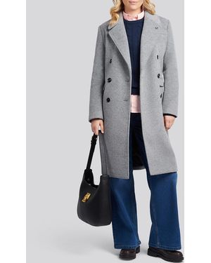 U.S. POLO ASSN. Wool Blend Double Breasted Coat - Blue