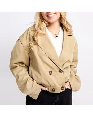 Little Mistress Camel Cropped Jacket - Natural