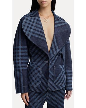 Vivienne Westwood Check Denim Metro Blazer - Blue