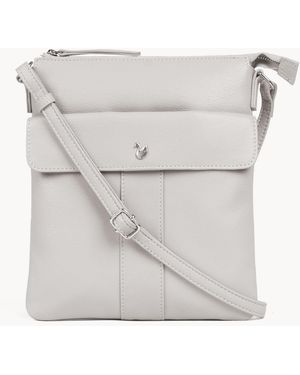 Assots London 'Amba' Soft Nappa Full Grain Real Leather Crossbody Bag - Grey