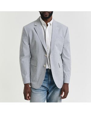 GANT Stripe Seersucker Suit Jacket - Grey