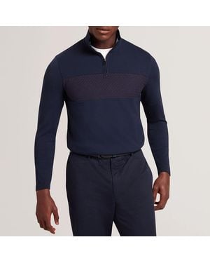 Ted Baker Simonea Panel Half-Zip Jumper - Blue