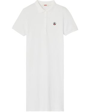J.O.T.T Palma Short Sleeve Polo Neck Dress Plain - White