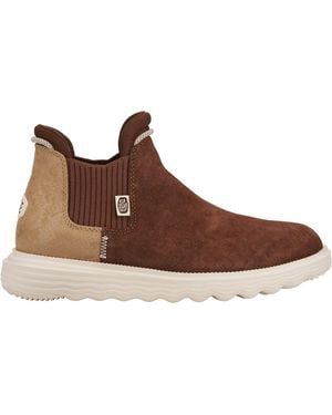 HEYDUDE Branson Suede Novelty Ankle Boots - Brown