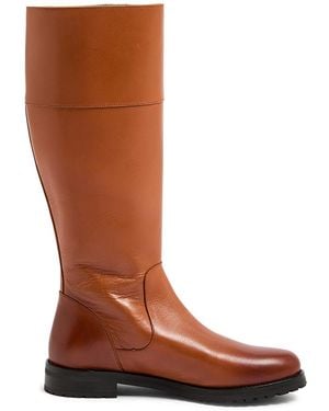 Oliver Sweeney Tan Meribel Leather Long Boots - Brown
