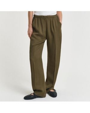 GANT Khaki Loose Fluid Trousers - Green