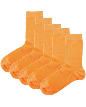 Jemsox 5 Pack Luxury Pure Socks - Orange