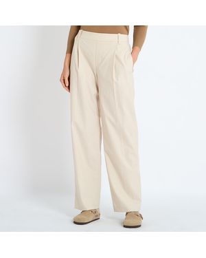 Vince Pleat Front Pull On Trouser - Natural