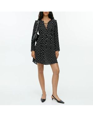 ARKET Pola Dot Ruffled A-Line Mini Dress - Black