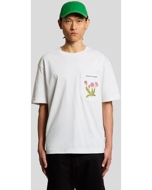 Lyle & Scott Floral Embroidered T-Shirt - White