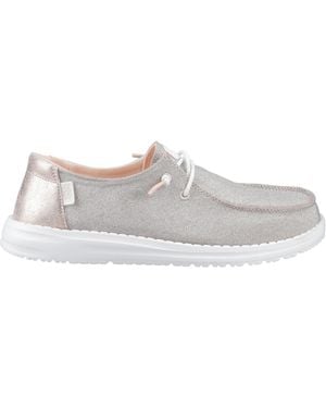 HEYDUDE Wendy Metallic Sparkle Shoe - Grey