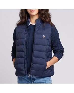 U.S. POLO ASSN. Lightweight Puffer Cotton Blend Gilet - Blue