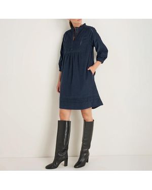 Wyse Otti Cotton Cord Mini Dress - Blue
