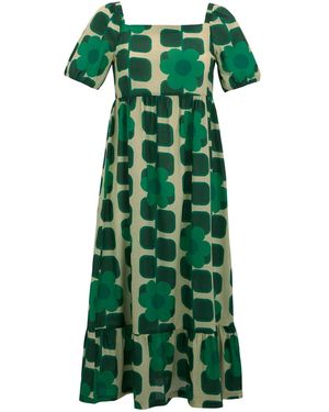 Regatta Midi Dress Orla Kiely Cotton - Green