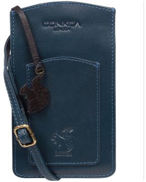 Conkca 'Siren' Snorkel Leather Cross Body Phone Bag - Blue