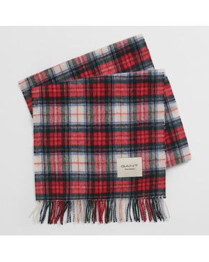 GANT Cashmere Blend Tartan Scarf - Red