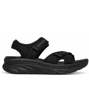 Skechers D'Lux Walker Low Heeled Sandals - Black