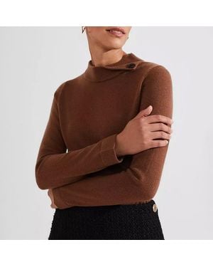 Hobbs Talia Wool Cashmere Jumper - Brown
