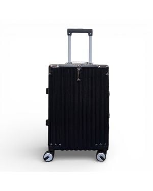 Infinity Leather Robust Hard Shell Cabin Suitcase 36 X 24 X 56 Cm Luggage For Easyjet Ryanair Wizzair - Black