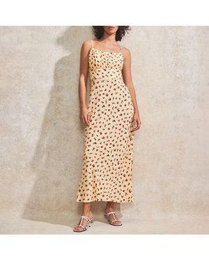 Ro & Zo Buttermilk Rose Gathered Bodice Cami Dress - Metallic