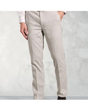 Brook Taverner Tailored Fit Newman Pow Check Occasion Suit Trousers - Grey