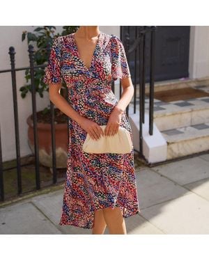 Needs No Label Multicoloured Animal Ruche Midi Dress