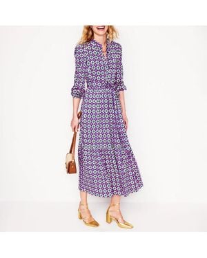 Boden Willow Tiered Printed Dress - Purple