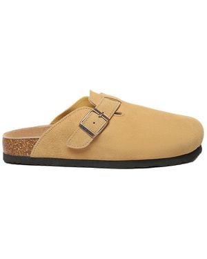 EVER AU Pintail Leather Comfort Clog Sandals - Natural
