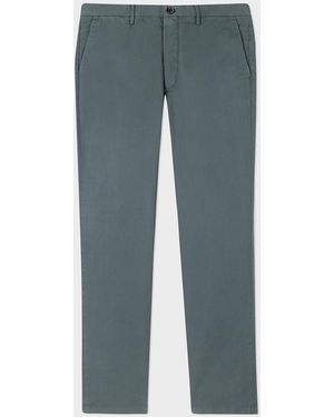 Paul Smith Mid Fit Stretch Cotton Blend Chinos - Blue