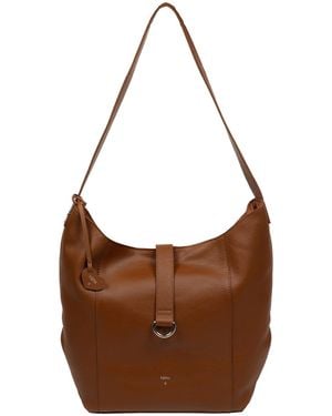 NiNa Amora 'Sofia' Tan Leather Tote Bag - Brown