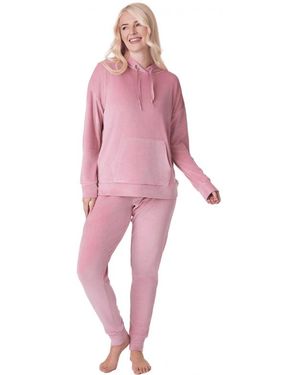 CAMILLE Supersoft Velour Loungewear Pyjama Set - Pink