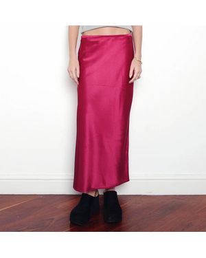 no emotions Berry Silk Blend Skirt - Pink