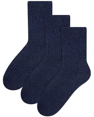 Steve Madden 3 Pack Ladies Original Wool Dress Socks - Blue